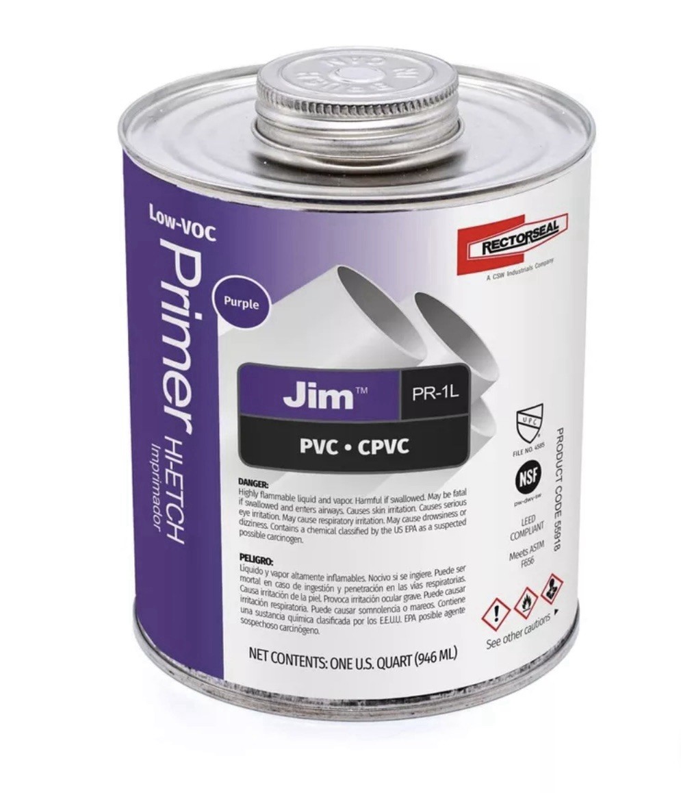 55918 Quart Pr1L Purple Low Hi-Etch Pvc And Cpvc Primer