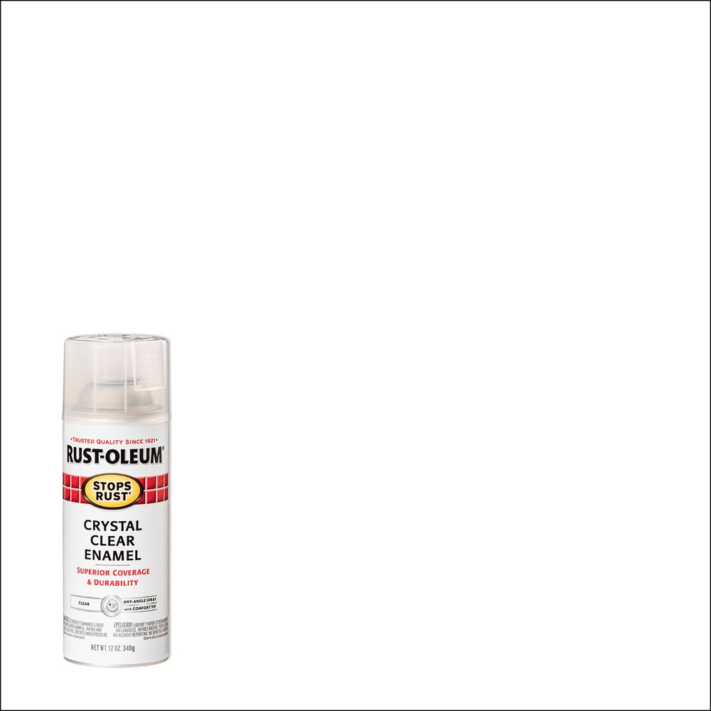 All Surfaces Stops Rust Gloss Protective Enamel Crystal Clear Spray Paint 12 Oz