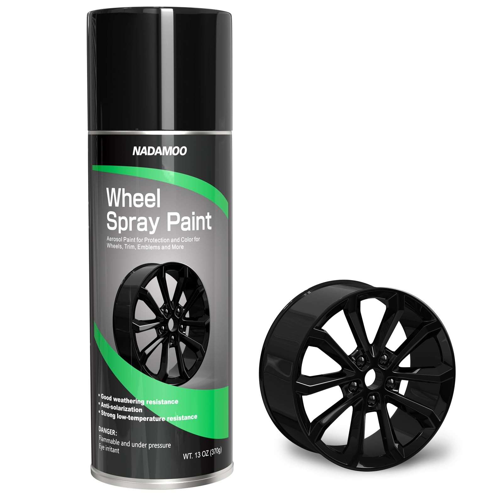 1 PCS 13 Oz Gloss Black Aluminum Wheel Rim Recolor Protection Spray Paint