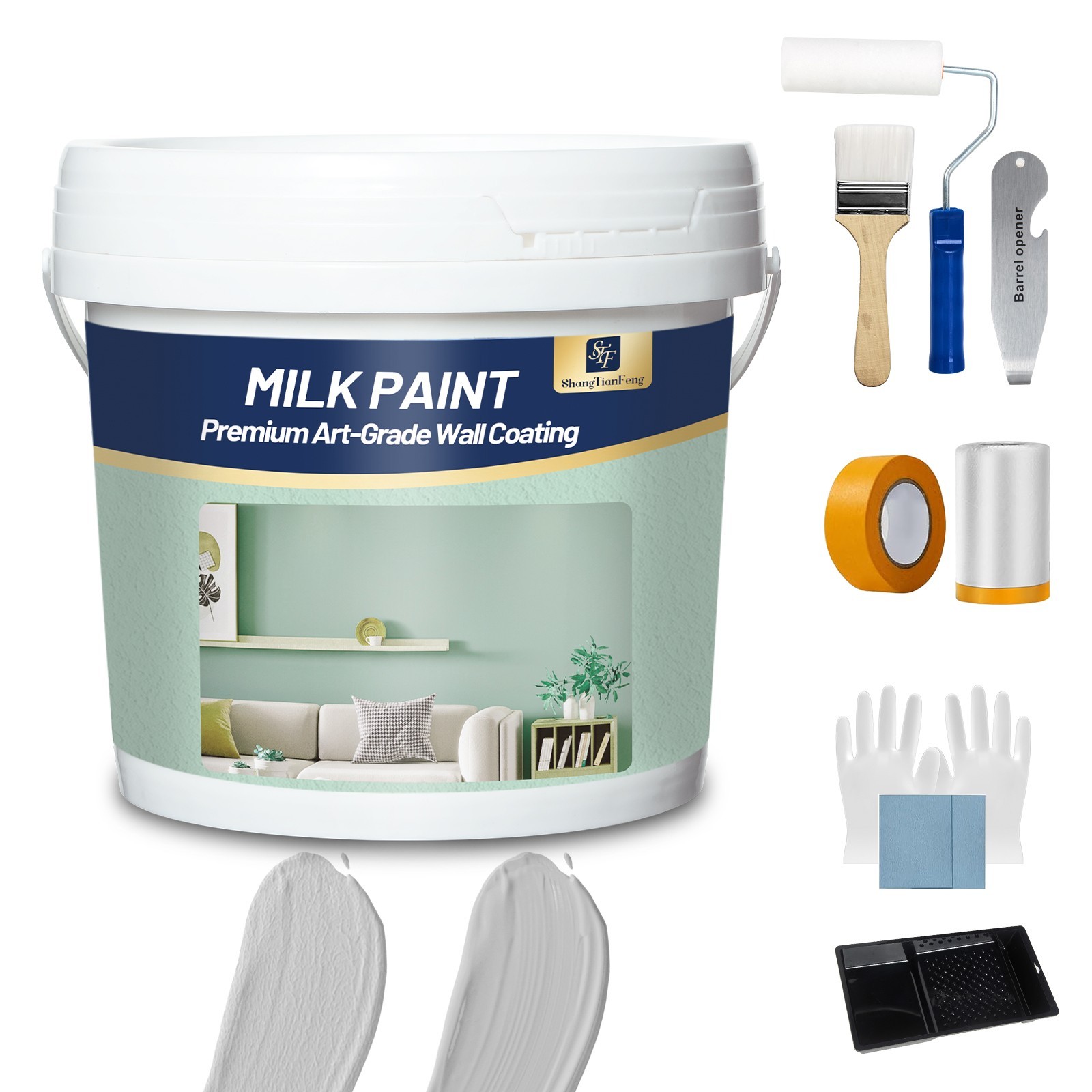 8 Gallon Upgraded Epoxy Paint Kit with Accessories | Indoor/Outdoor Floor, Wall