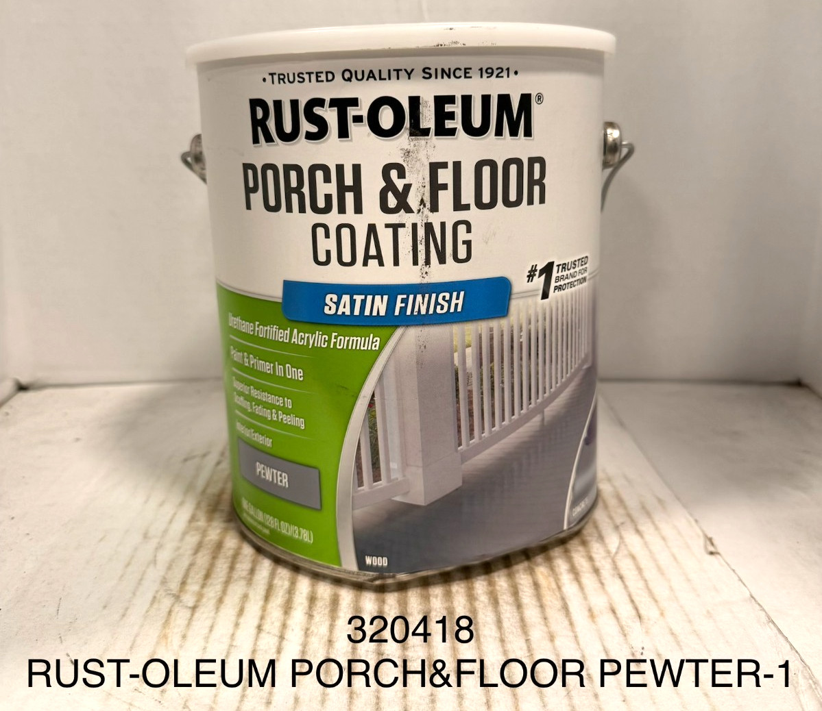 Rust-Oleum 320418 Porch and Floor Coating Pewter Satin gal DENTED CAN