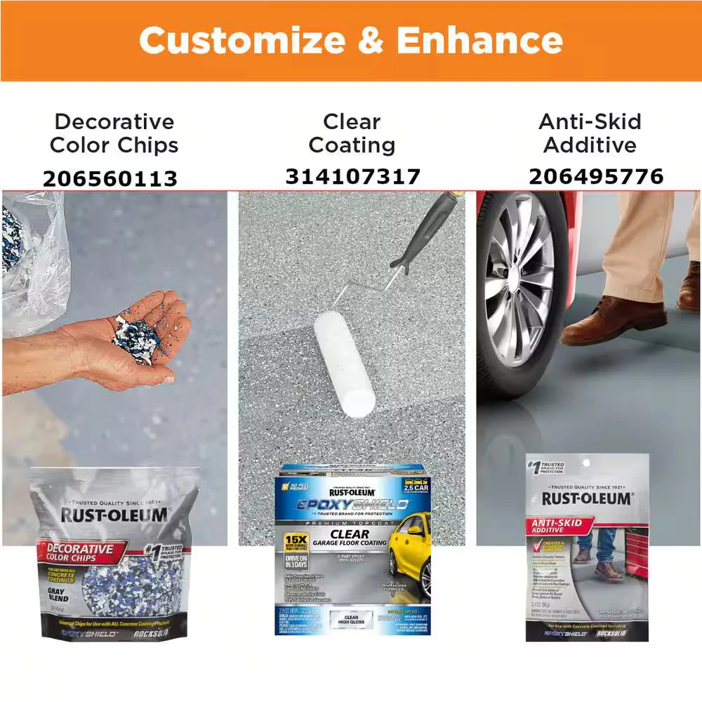 High-Gloss Car Garage Floor Kit 240 Oz GRAY Waterproofing Sealer Epoxy Paste NEW