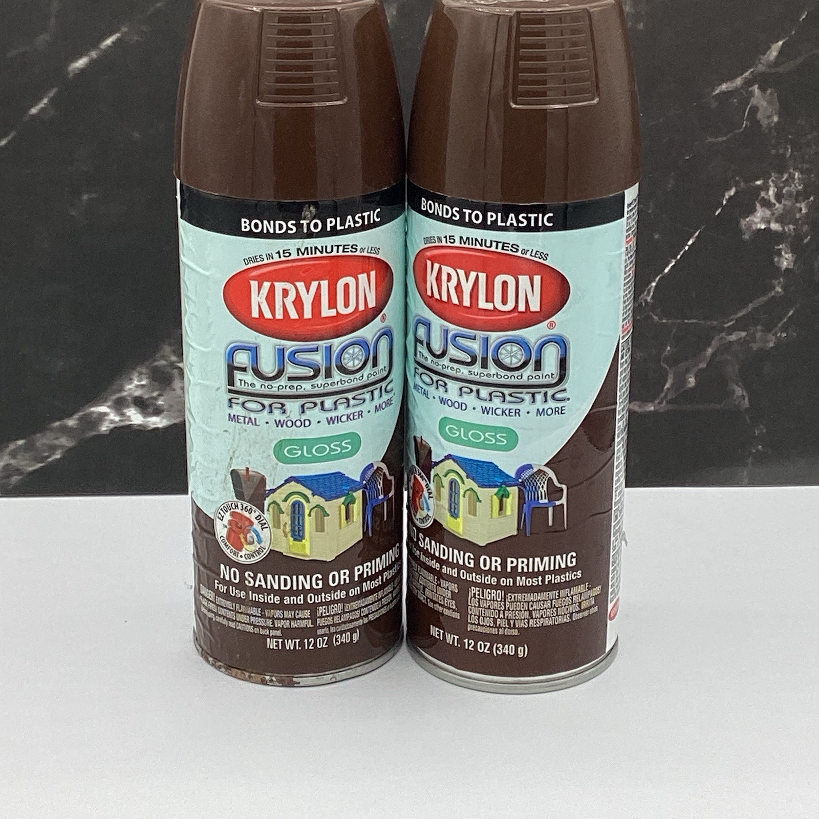 Krylon Fusion For Plastic Espresso (2 can) Read Description