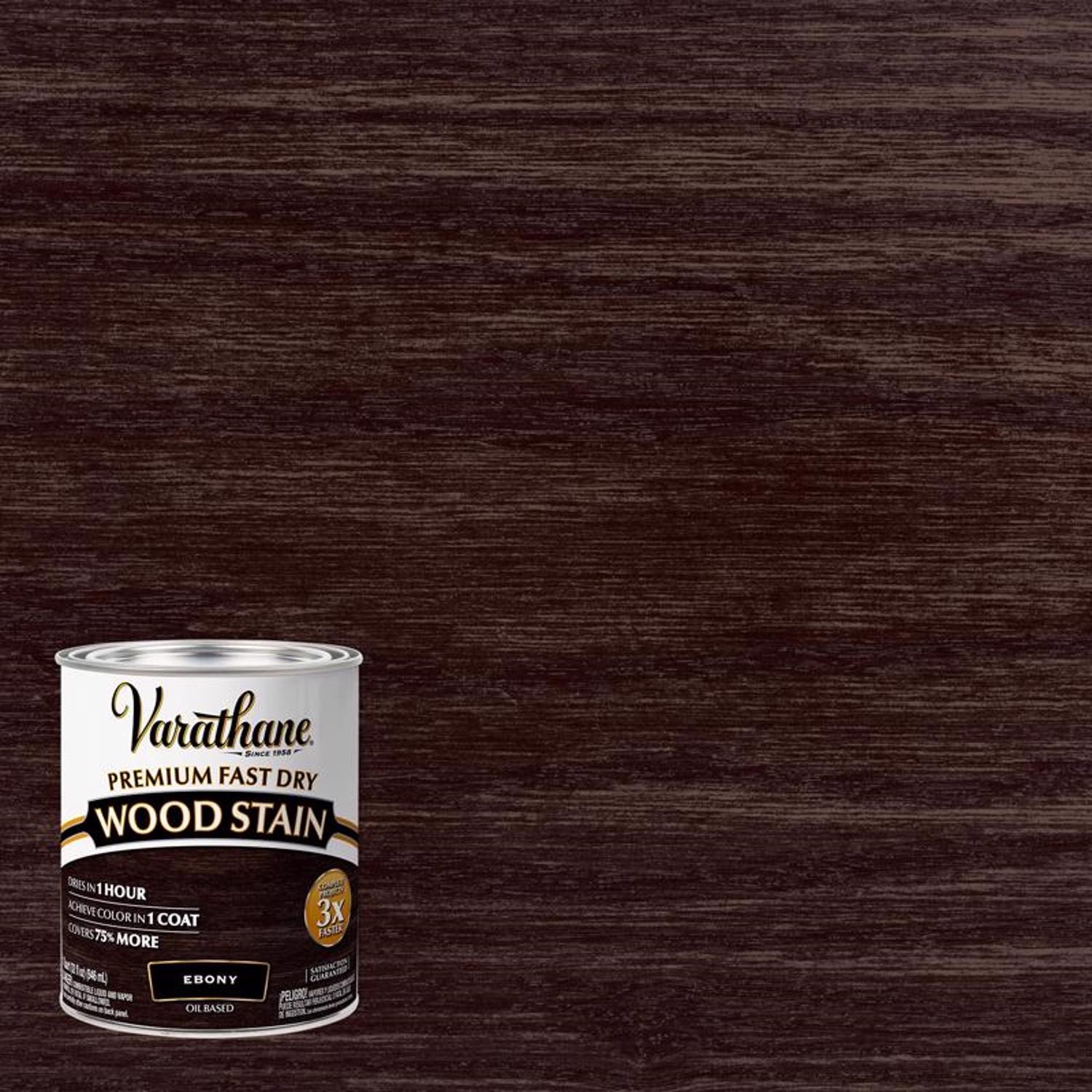 Varathane 269395 Semi Transparent Oil-Based Ebony Wood Stain 1 qt. (Pack of 2)