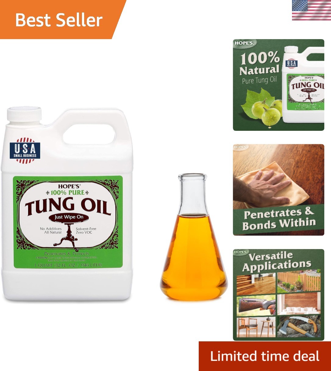 100% Pure Tung Oil – Trusted Natural Finish for Safeguarding Your Wood Projects