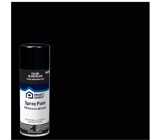 Project Source Gloss Black Oil-based Spray paint ( NET WT. 10-oz )