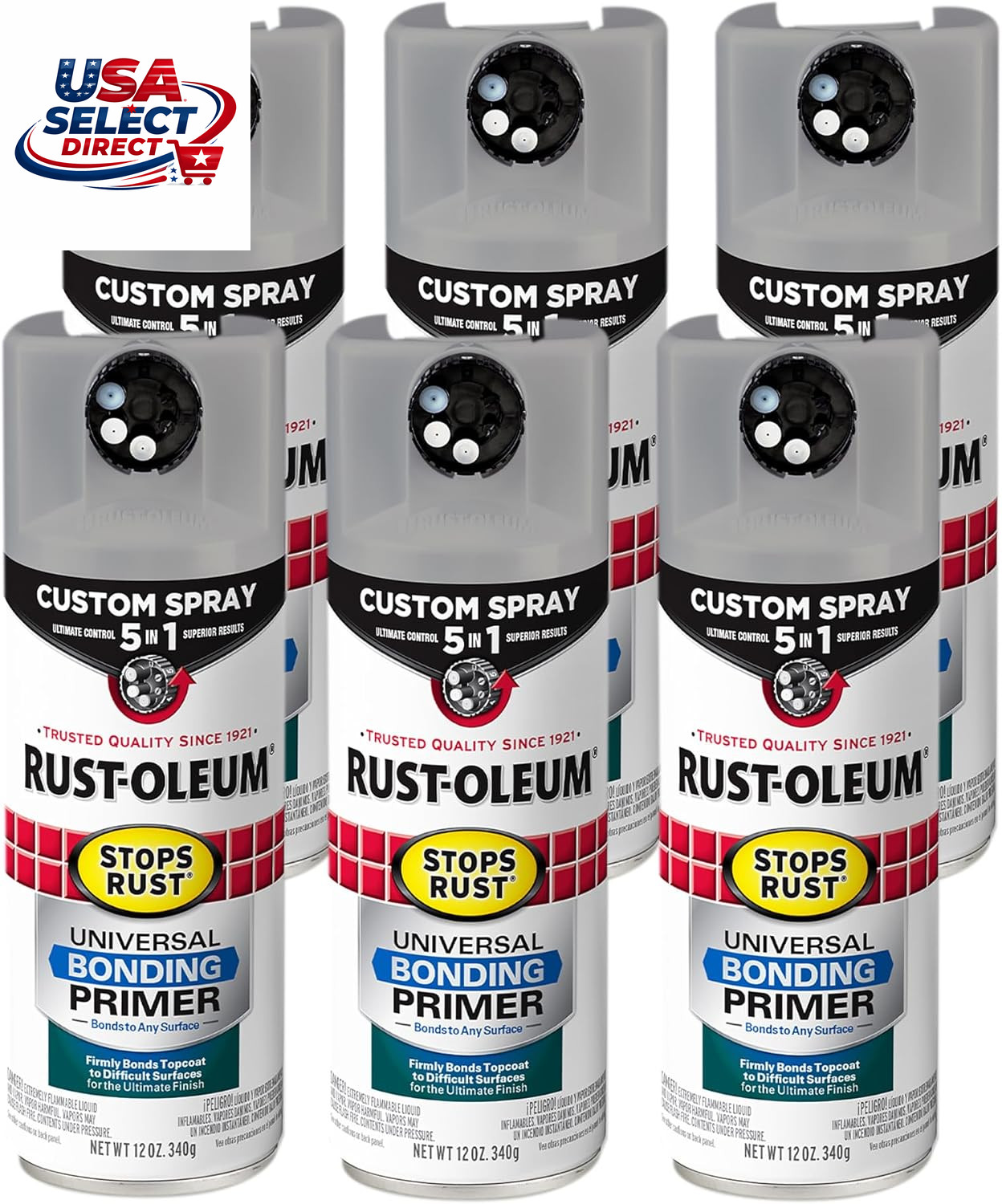 Rust Resistant Universal Bonding Primer Spray 12 Oz, 6 Pack