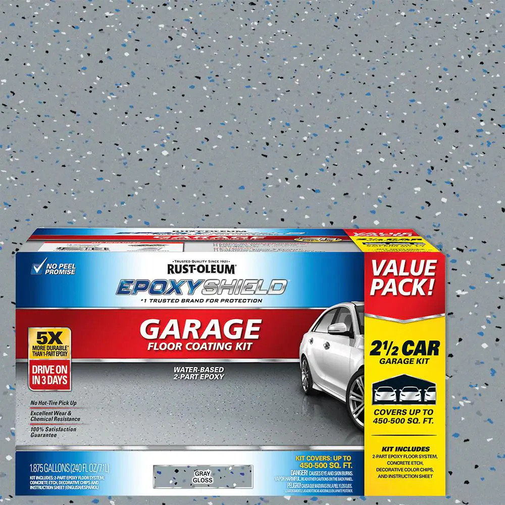 High-Gloss Car Garage Floor Kit 240 Oz GRAY Waterproofing Sealer Epoxy Paste NEW