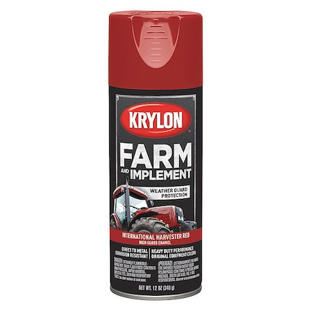 Krylon K01933008 Spray Paint, International Harvester Red, High Gloss, Solvent,