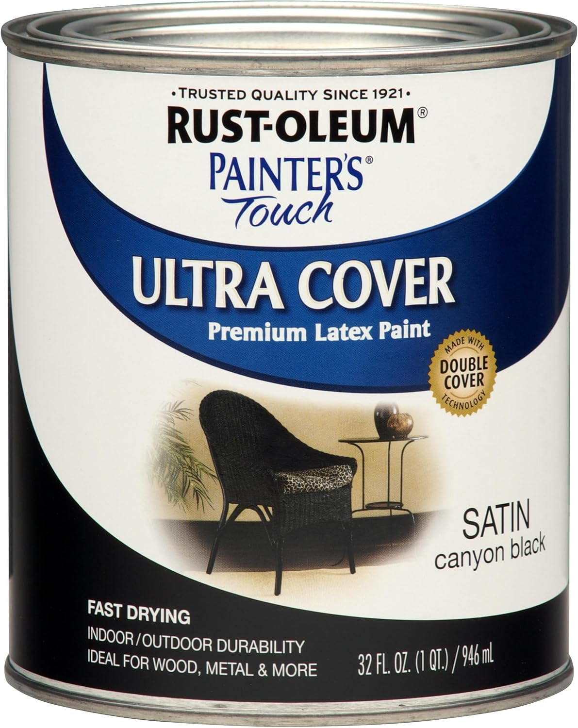 Rust-Oleum 1 Qt 267332 Canyon Black Painters Touch 2X Ultra Cover Premium Latex