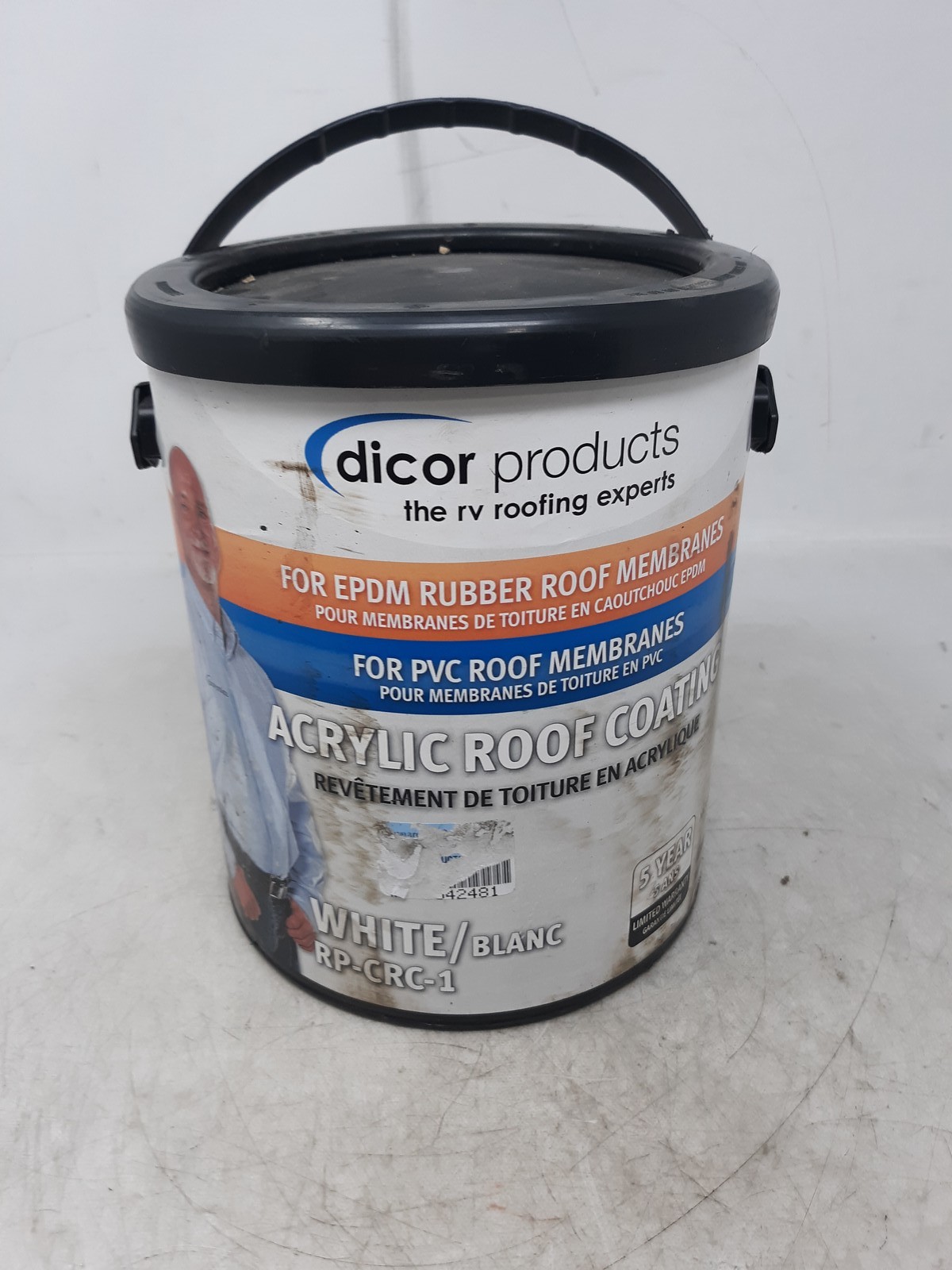 Dicor RP-CRC-1 EPDM Rubber Roof Acrylic Coating – Part 2, White, 1 Gallon