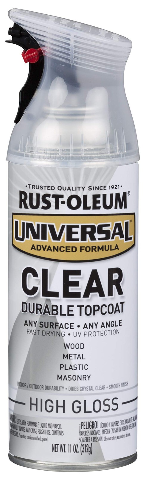 Universal All Surface Clear Topcoat Spray, High Gloss Clear