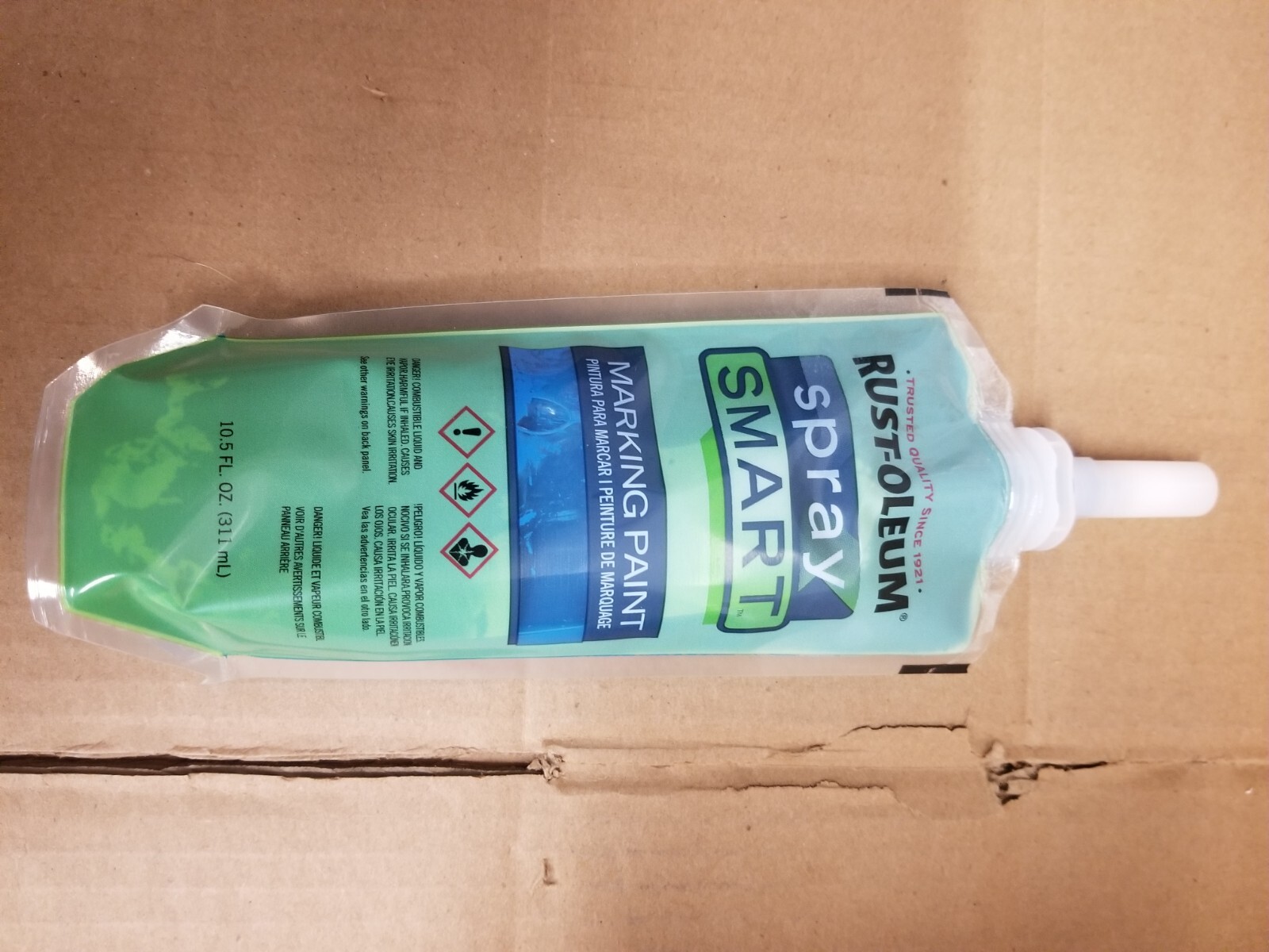 Rust-Oleum 275086 Spray-Smart Paint Pouch Caution Blue Non-Aerosol 10.5oz 12/Box