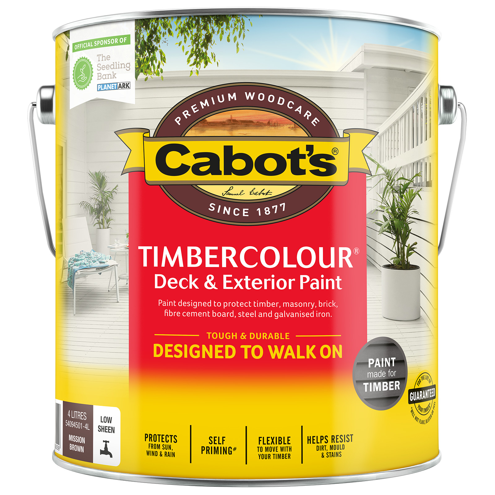 Cabot’s 4L Mission Brown Timbercolour® Deck & Exterior Paint