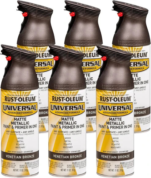 Rust Oleum Universal 11Oz Matte Venetian Bronze Spray Paint Pack Of 6