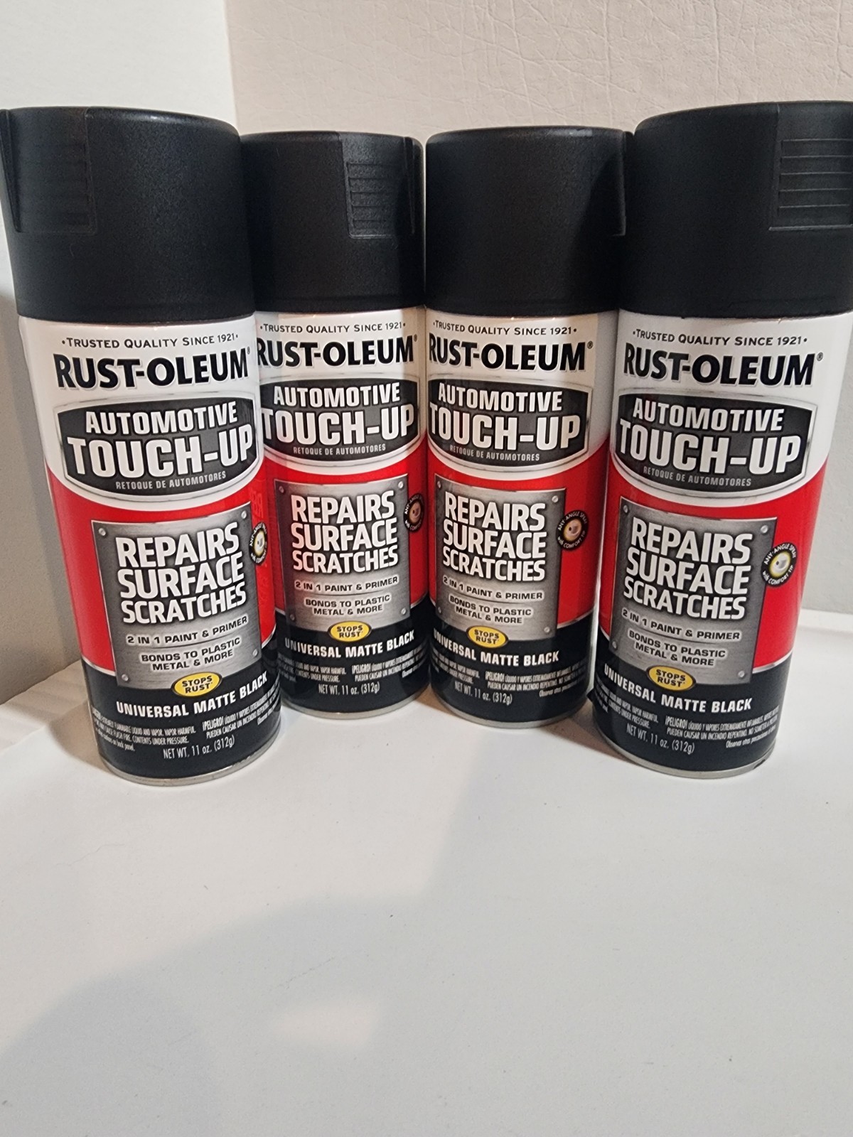 4 Pack Rust-Oleum Automotive Touch-Up Universal Matte Black, 11 Oz Paint Primer
