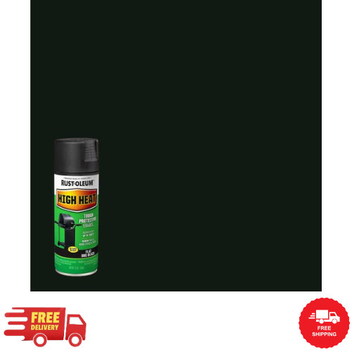 RUST OLEUM Spray HIGH HEAT Paint BBQ Black Stops Rust Stoves Grills Engines 12oz