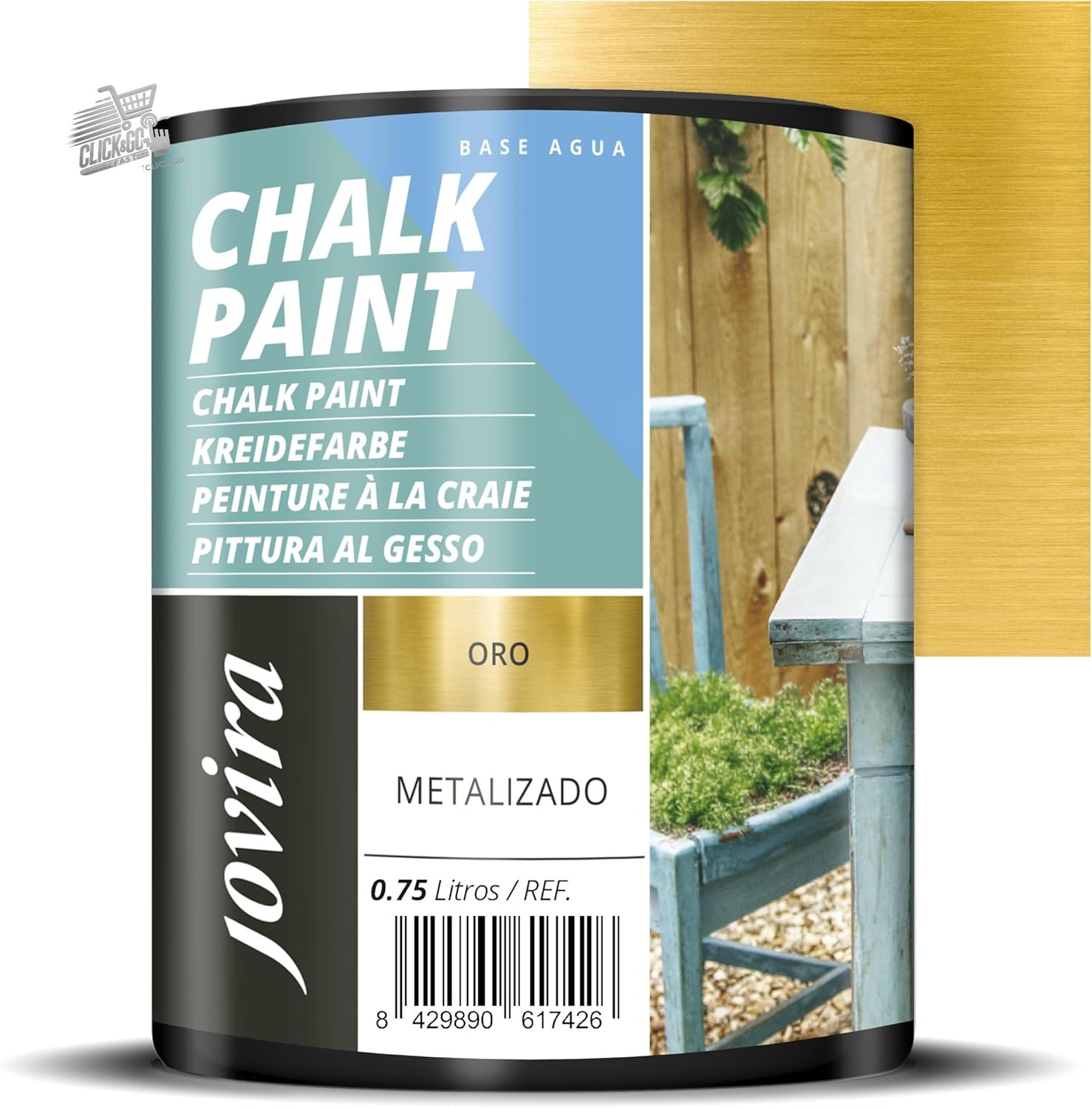Chalk Paint Shabby Chalk Effect Gold Jovira Matte Wood Wall 750ml