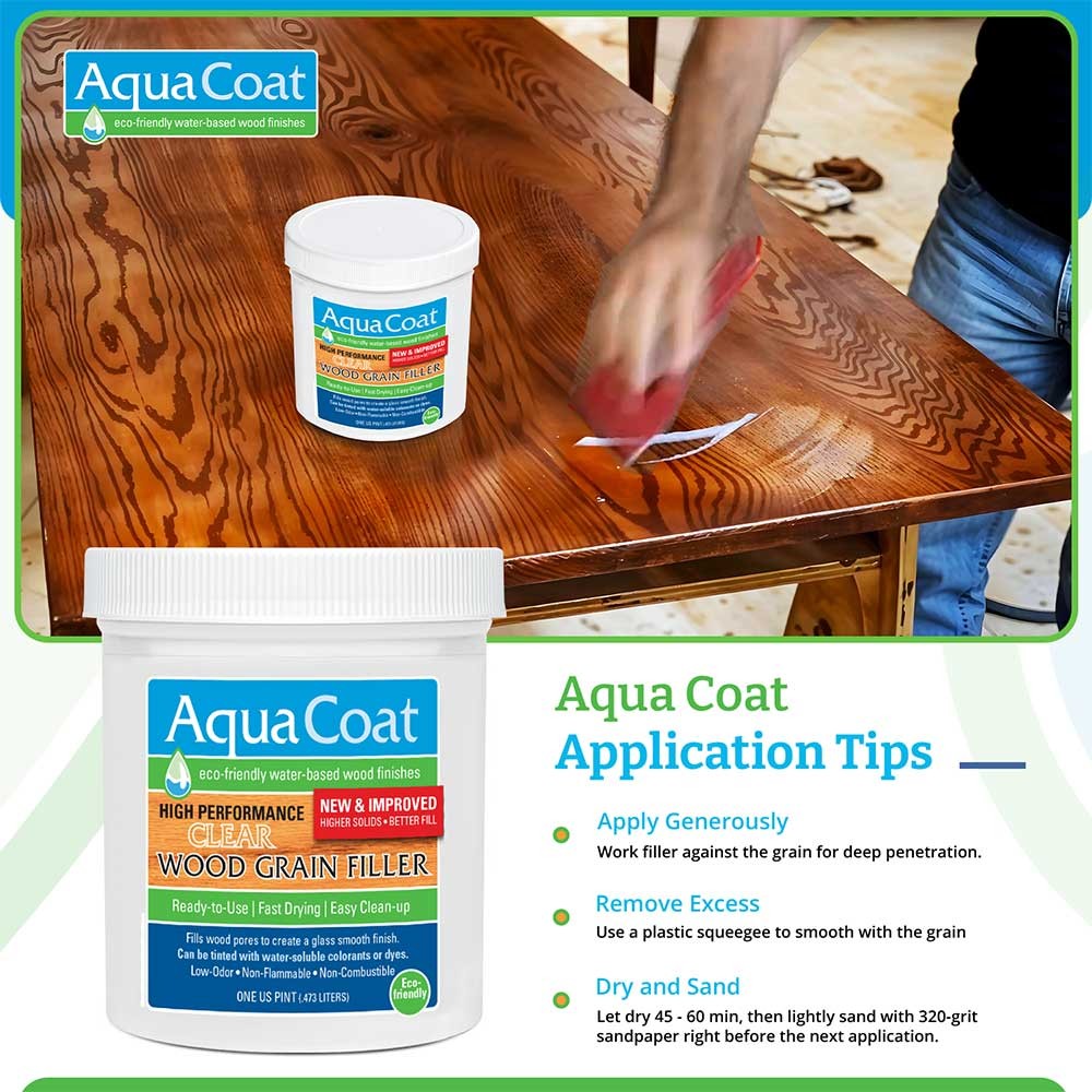 Aqua Coat High Performance Clear Wood Grain Filler – Quart