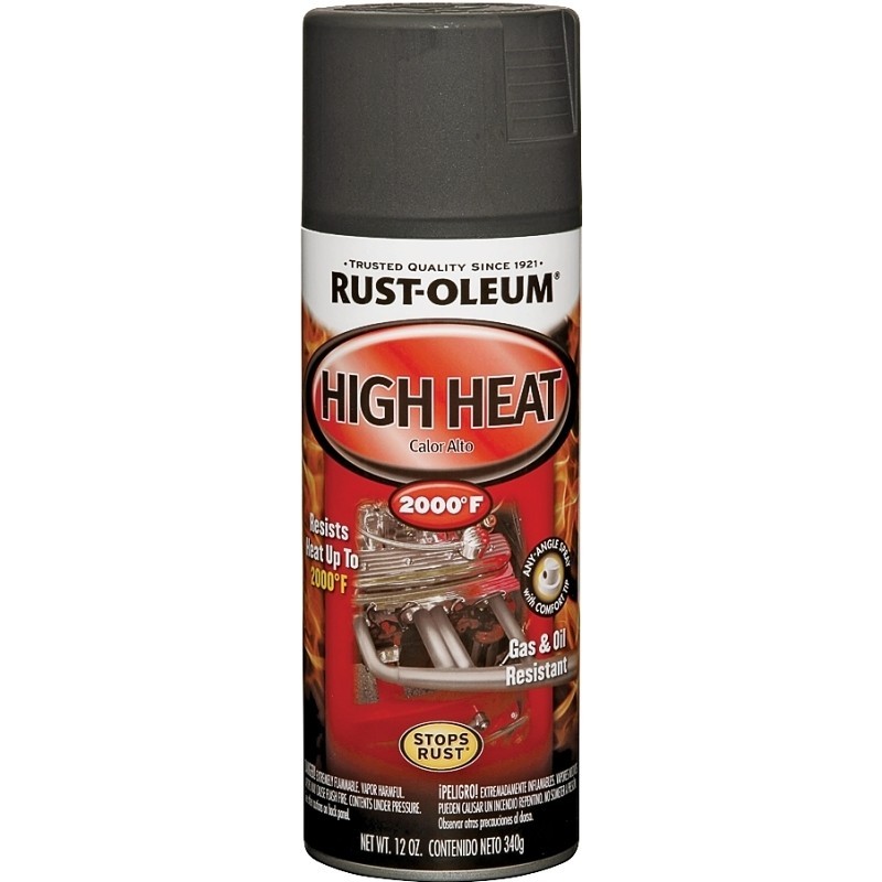 Rust-Oleum 248903 Engine Spray Paint, Oil Base, Flat, Black, 12 oz Can