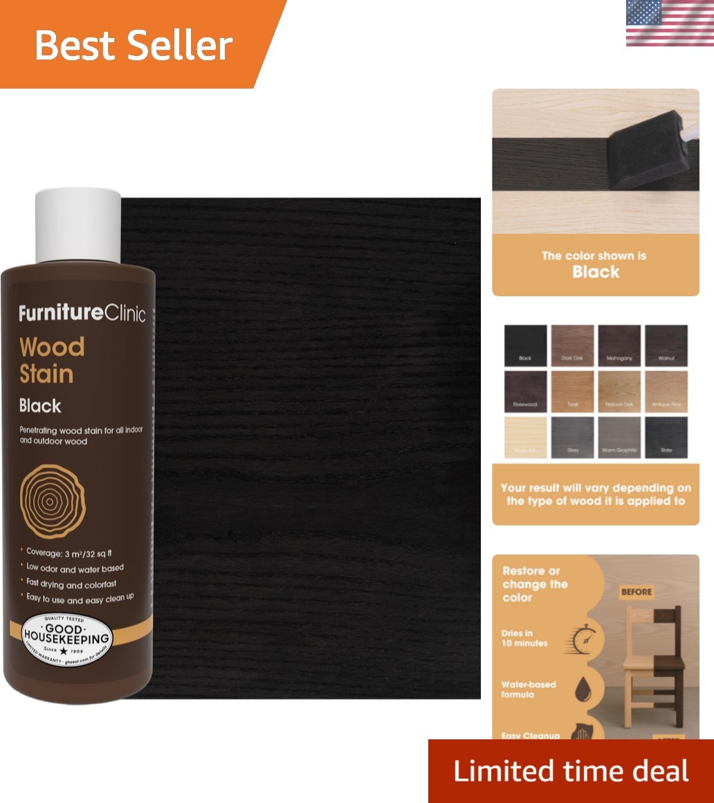 Fast-Drying Black Wood Stain – Non-Toxic Finish for Indoor/Outdoor Use