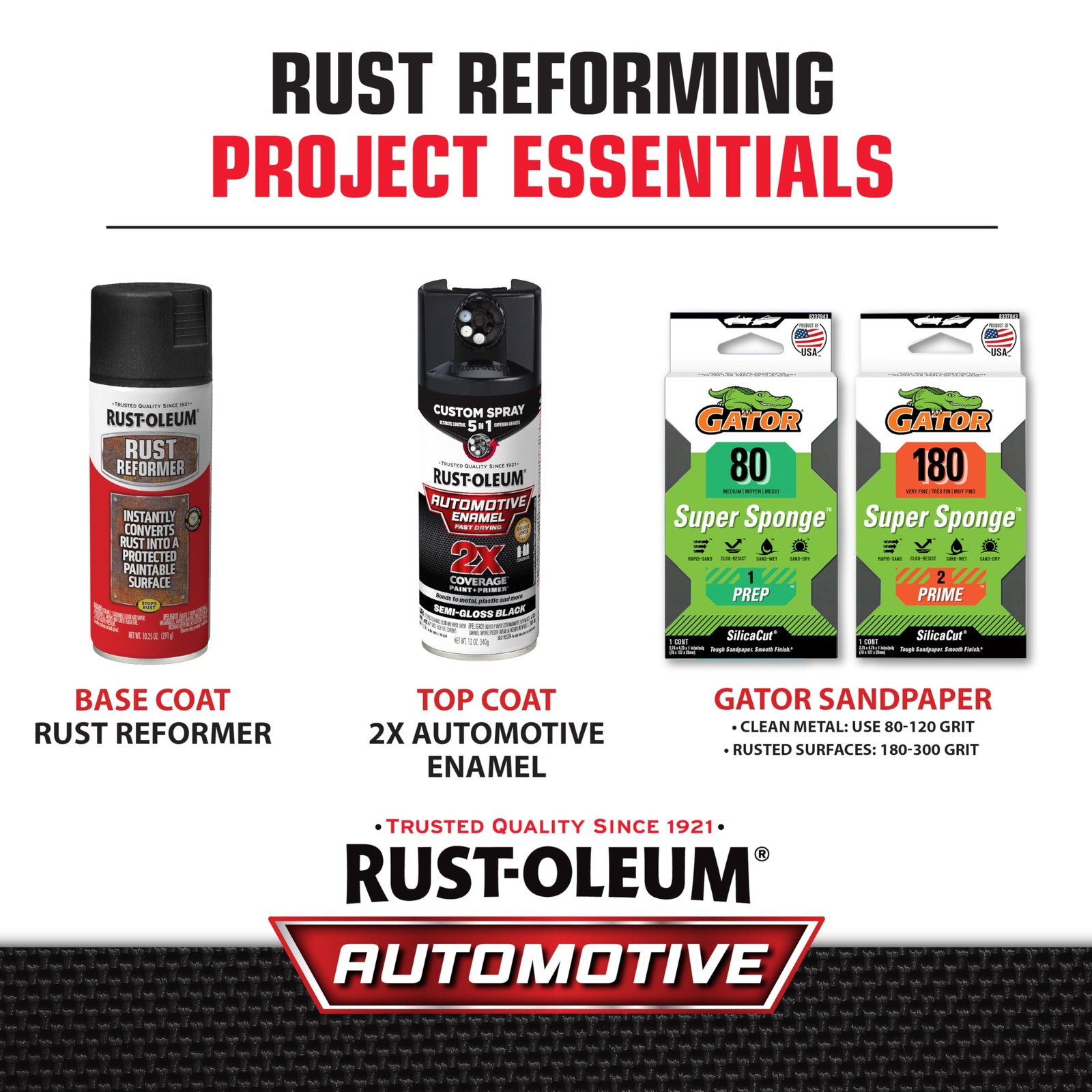 Rust-Oleum 248658 Stops Rust Reformer Spray Paint, 10.25 oz, Matte Black