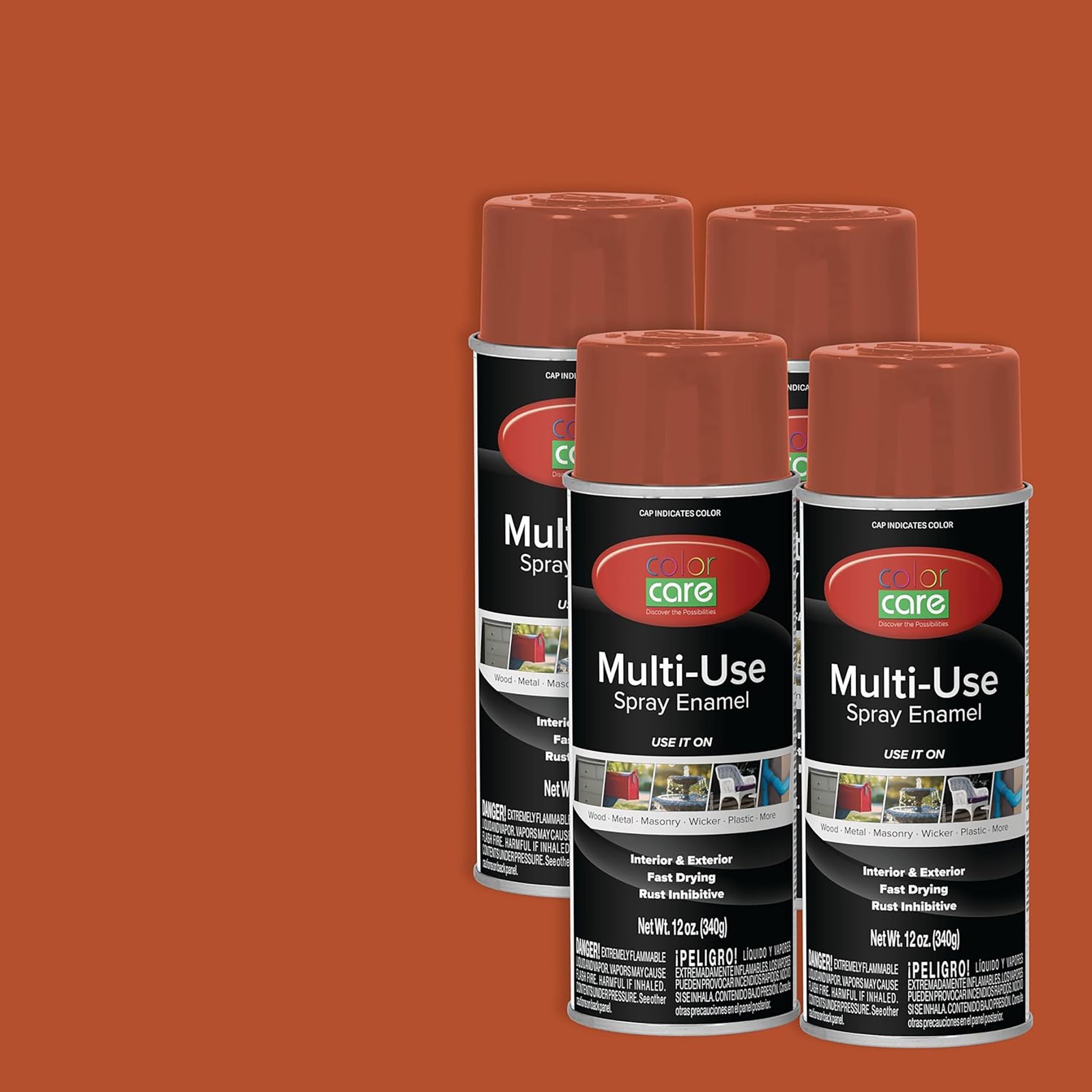 Color Care Spray Paint Red Oxide Primer 12 oz- 4 pack