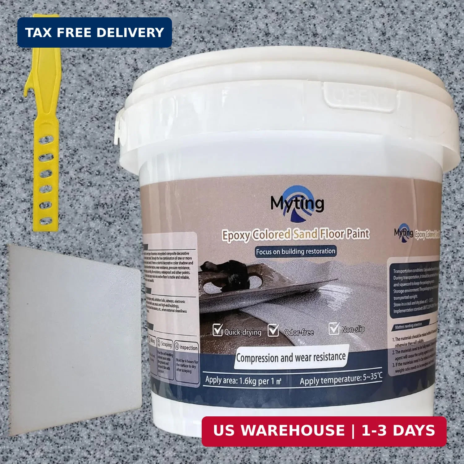 Epoxy Colored Sand Floor Paint, Epoxy Floor Paint High Gloss Marble Effect Coati