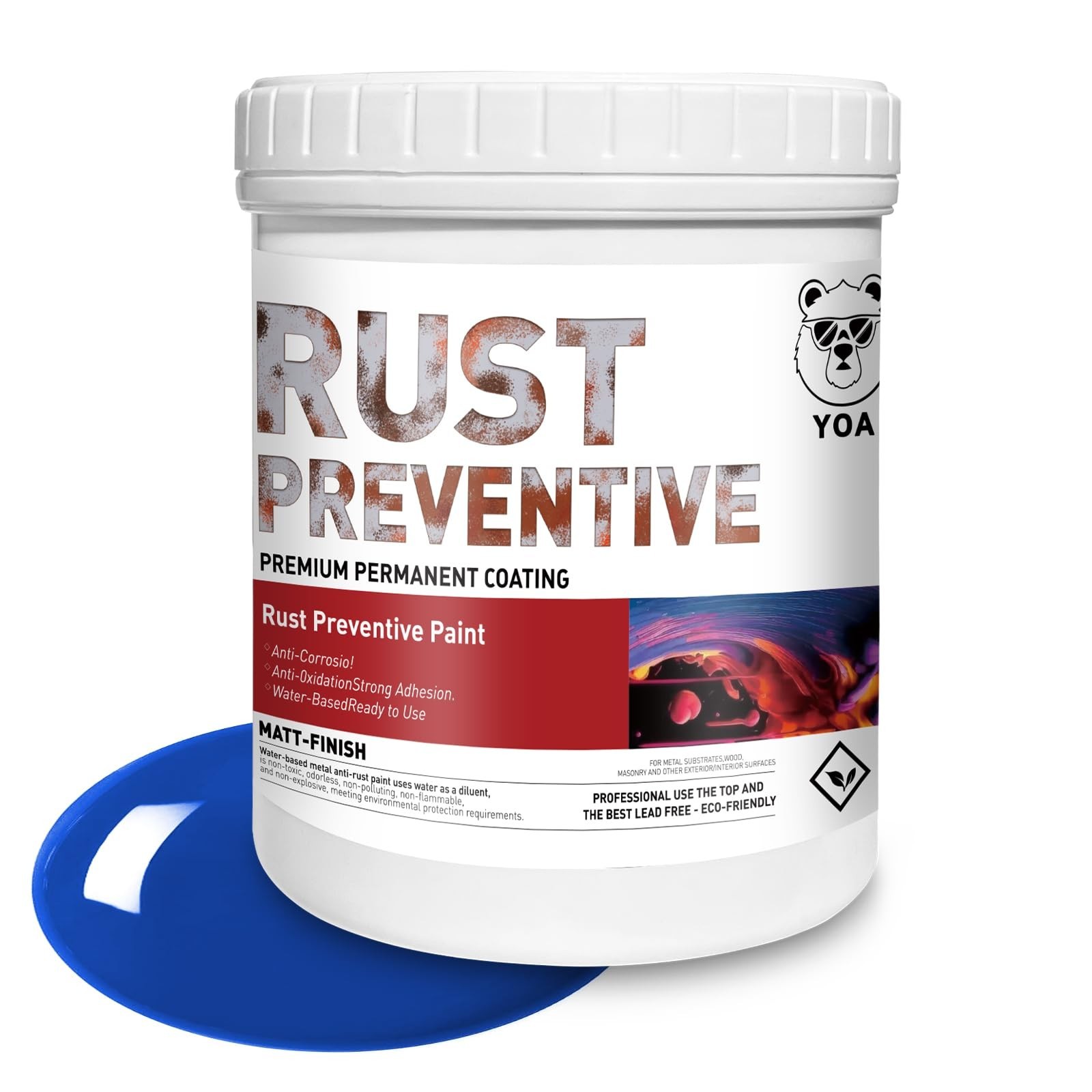 32oz Matte Blue Metal Rust Protective Paint – Ultra Powerful Inhibitor for Truck