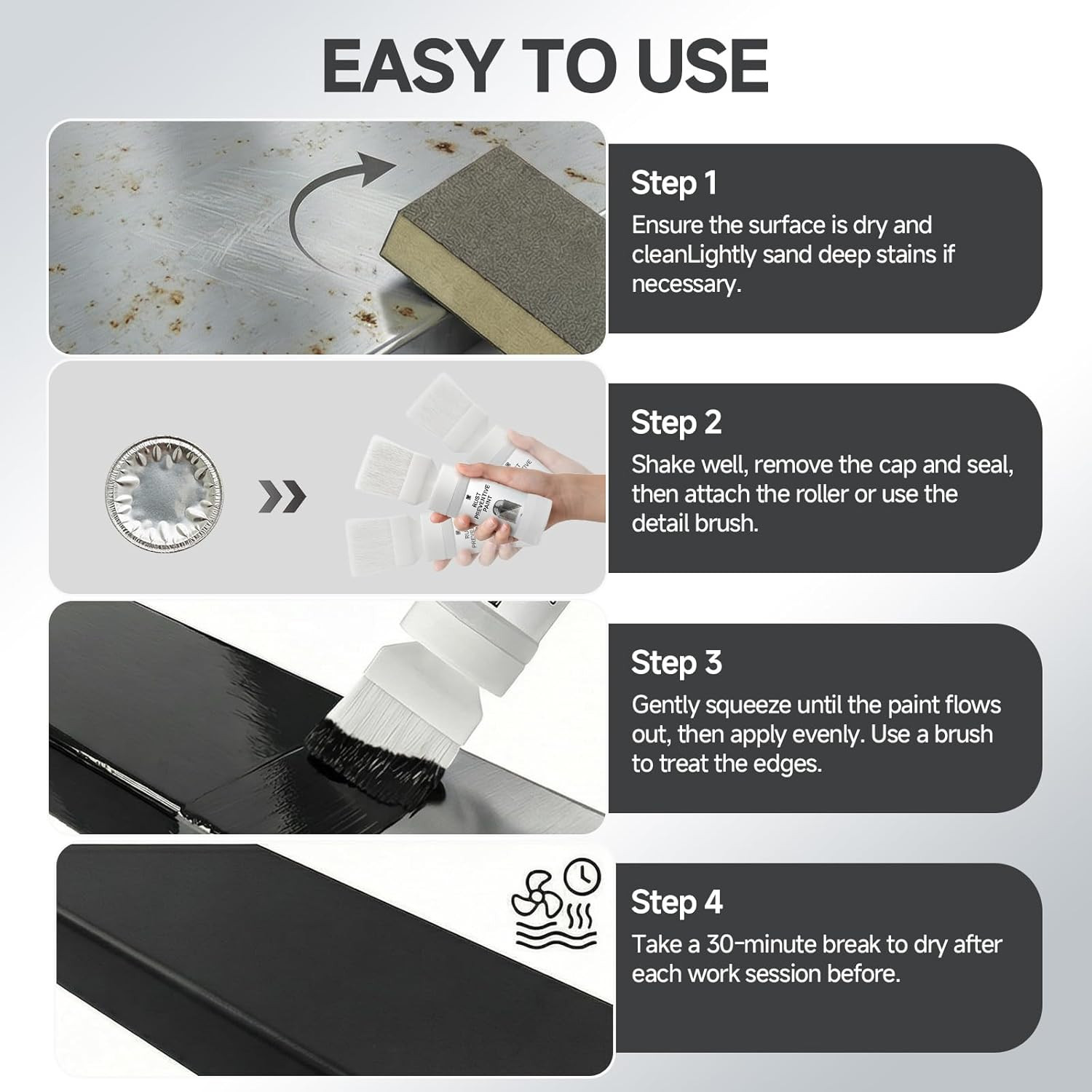 2-In-1 Rust Converter & Metal Primer with Brush(5.29 Oz), Stops & Prevents Corro