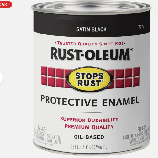 Rust-Oleum 7777 Stops Rust Protective Enamel, Satin, 1 qt – Black