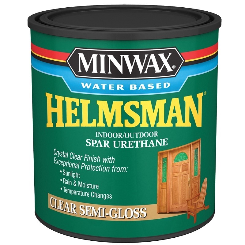 Minwax Helmsman 630510444 Spar Varnish, Semi-Gloss, Crystal Clear, Liquid, 1 qt,