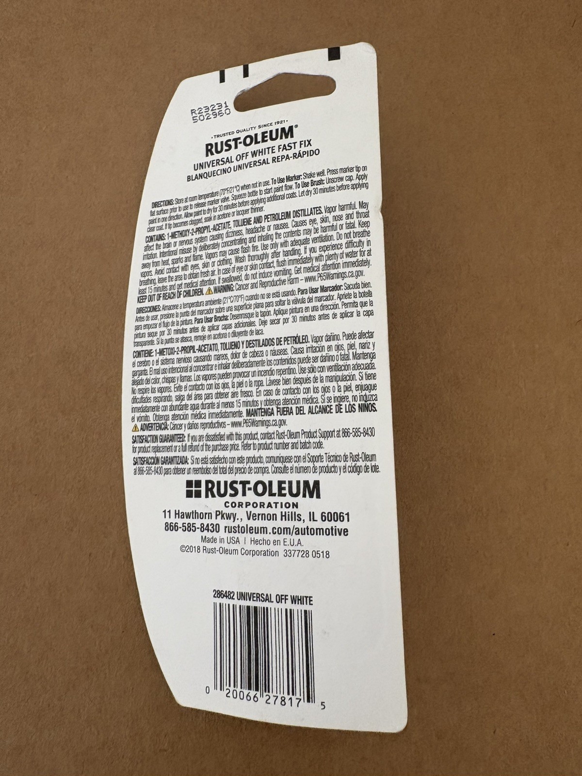 (2 PACK) RUST-OLEUM Fast Fix 2in1 Paint + Primer Universal Off White 286482