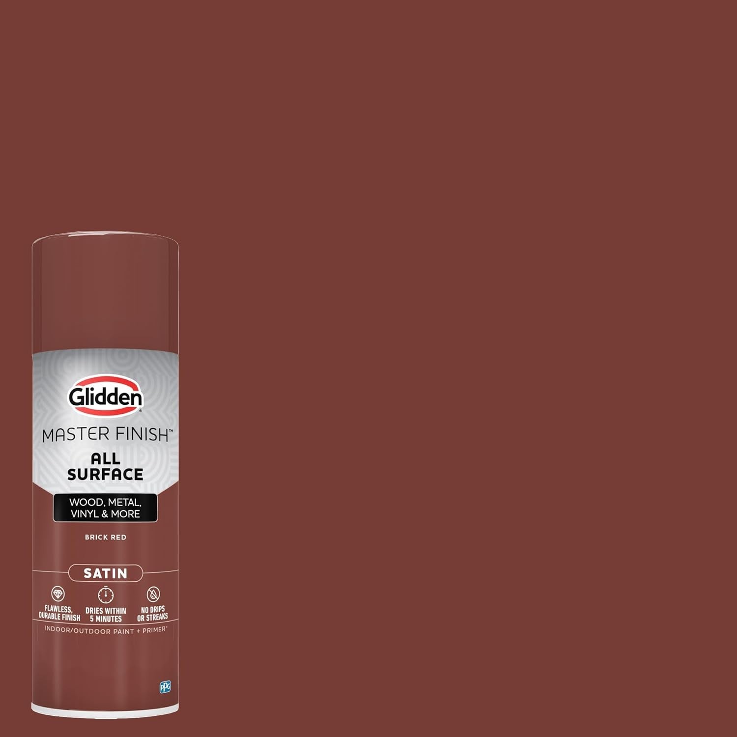 Master Finish Brick Red Spray Paint & Primer Set – 12 oz Satin Finish, 2-Pack