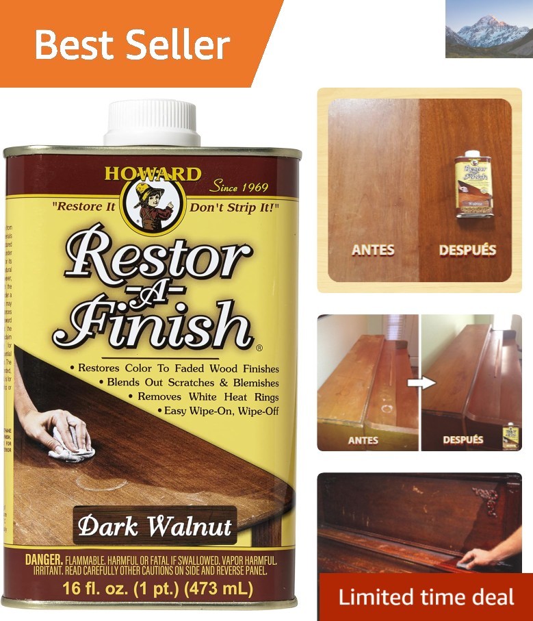 Restor-A-Finish 16 oz Dark Walnut – Revive Wood with a Wipe-On, Wipe-Off Formula