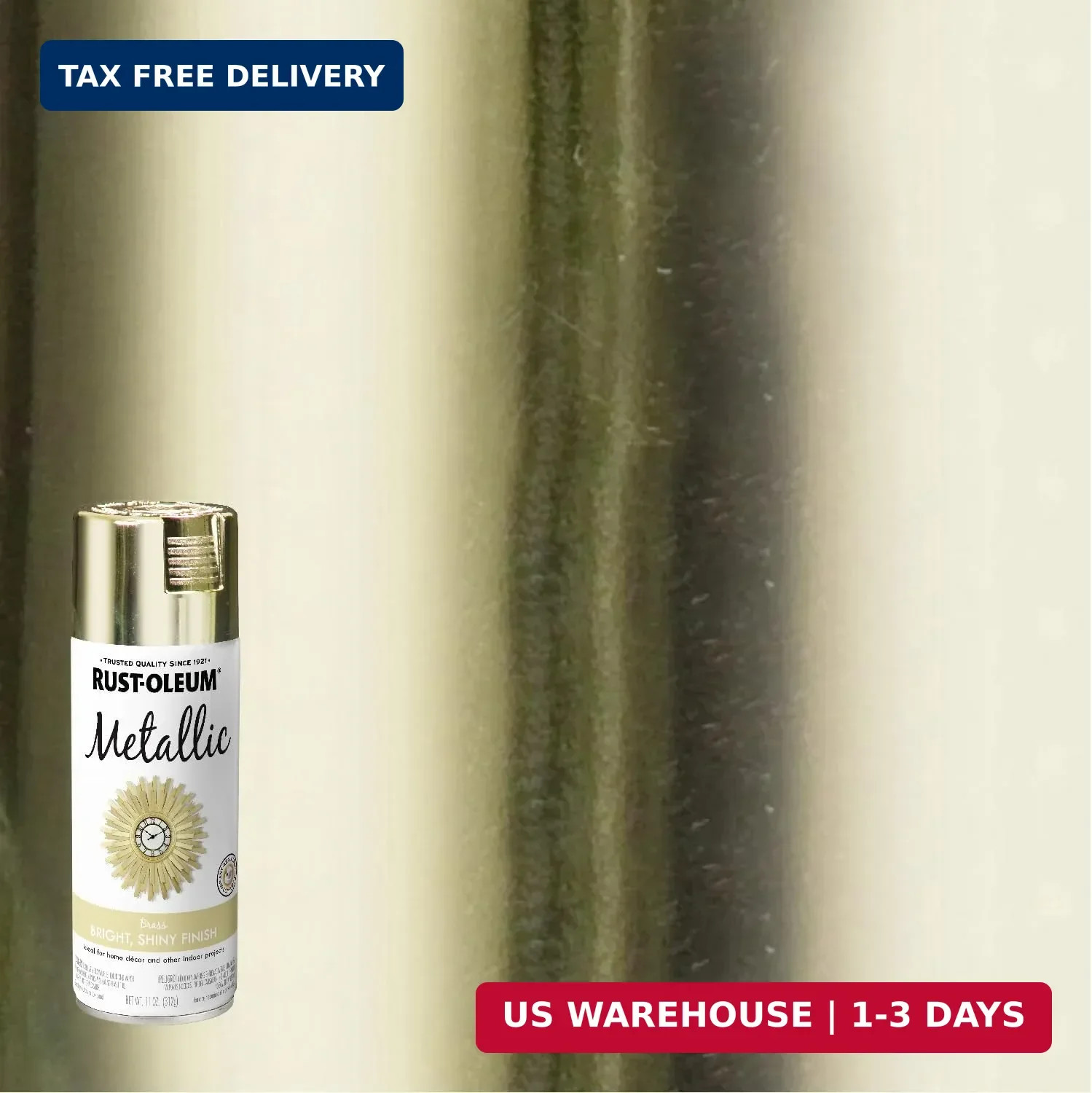 Rust-Oleum 1936830 Specialty Metallic Spray, 11 oz, Brass, (Pack of 1)