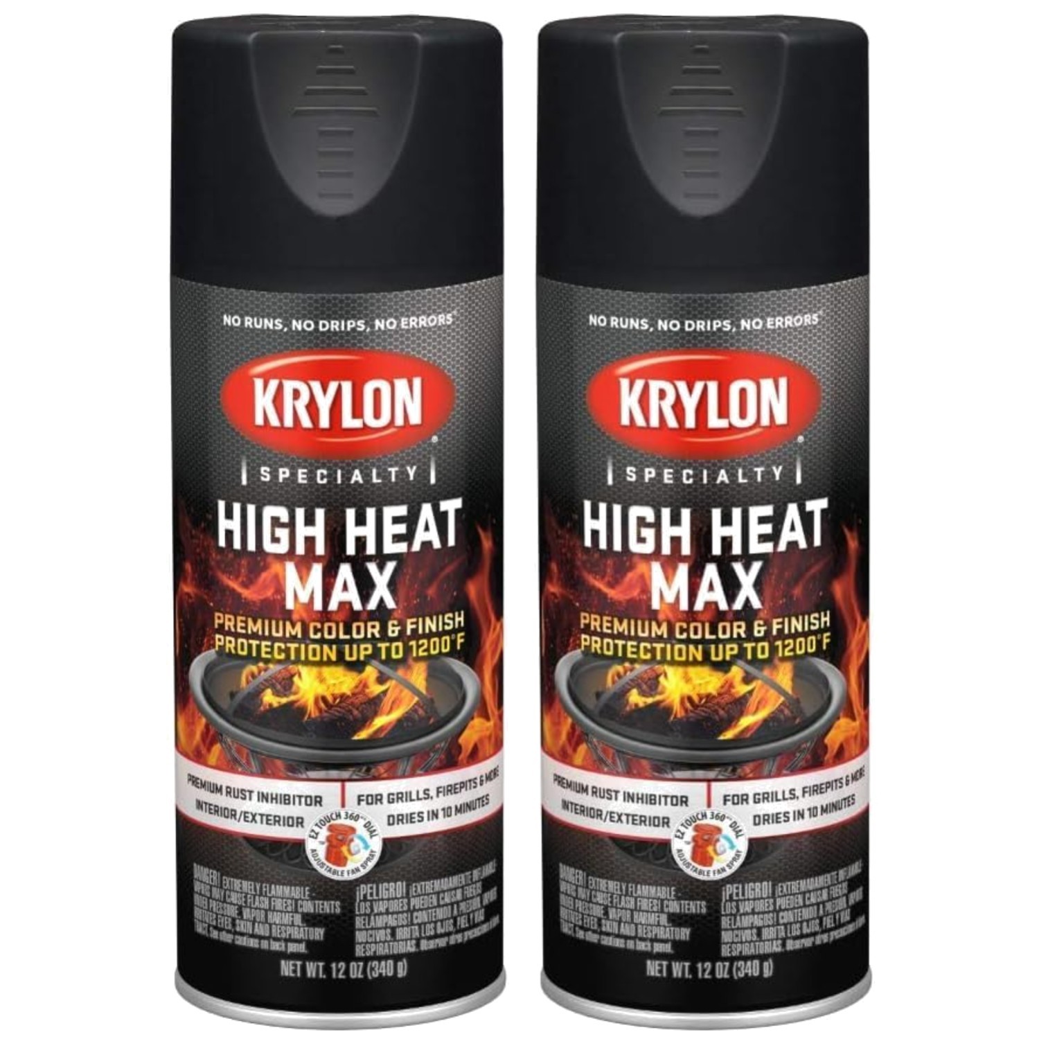 High Heat Paint for Fire Pits – Black – Pack of 2