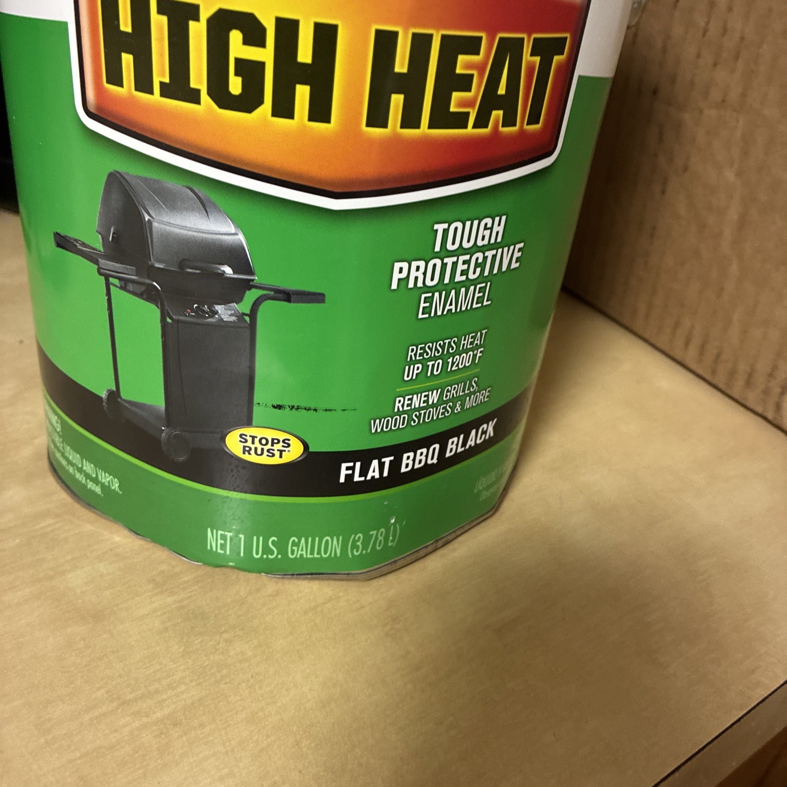 Rust-Oleum 7778730 High Heat Brush Protective Enamel Paint, 1 GALLON , Flat BBQ