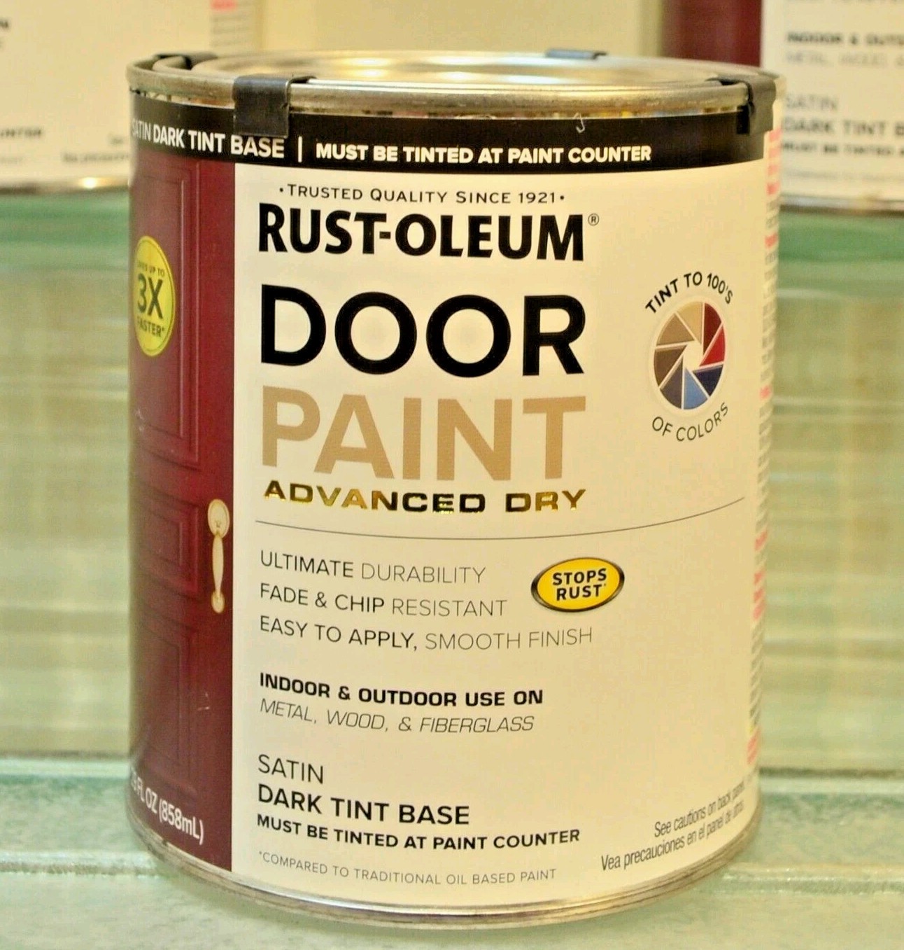 Rust Oleum Door Paint Satin Dark Tint Base Metal Wood Fiberglass 29oz