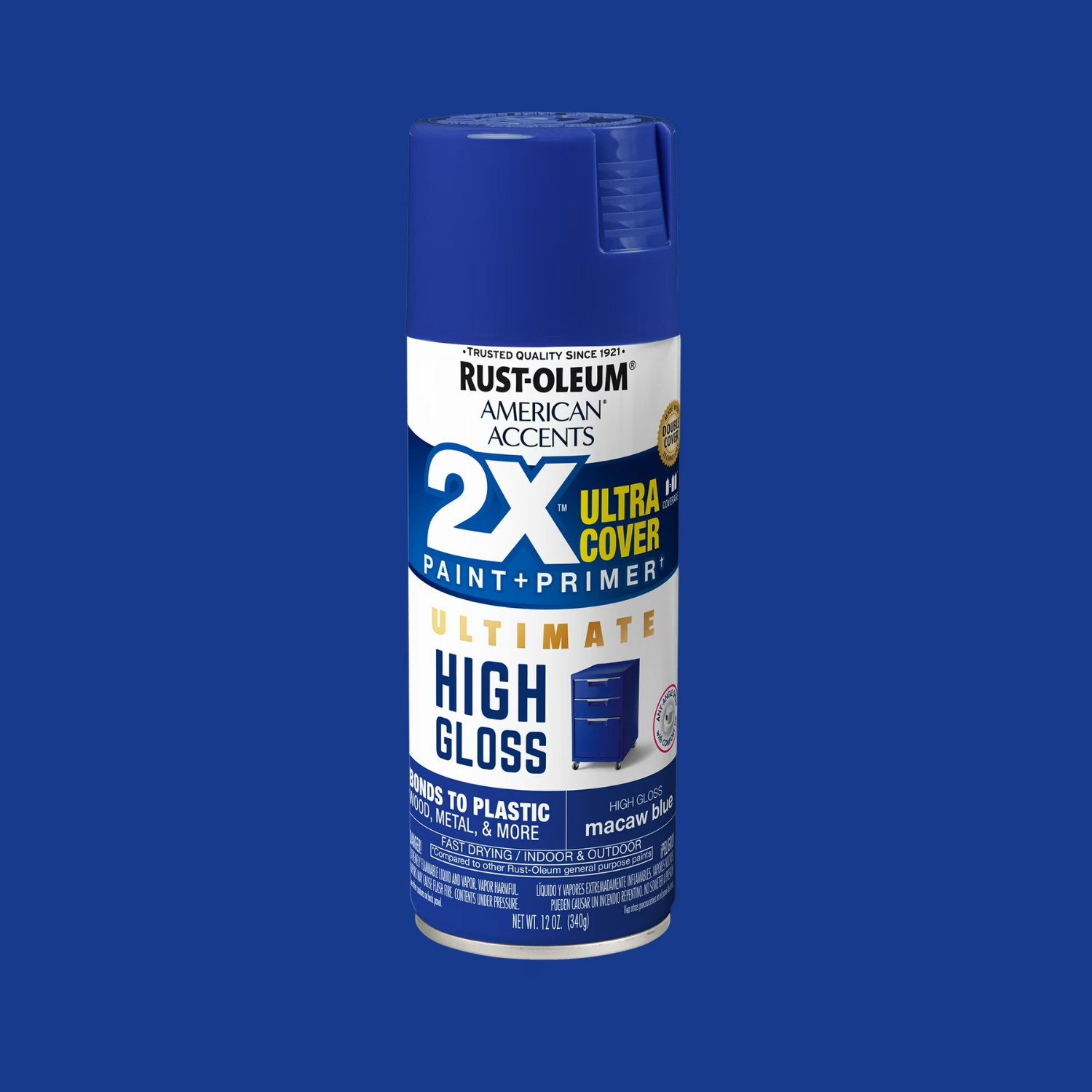Rust-Oleum American Accents 2X High Gloss Macaw Blue Spray Paint 12oz, 6 Pack