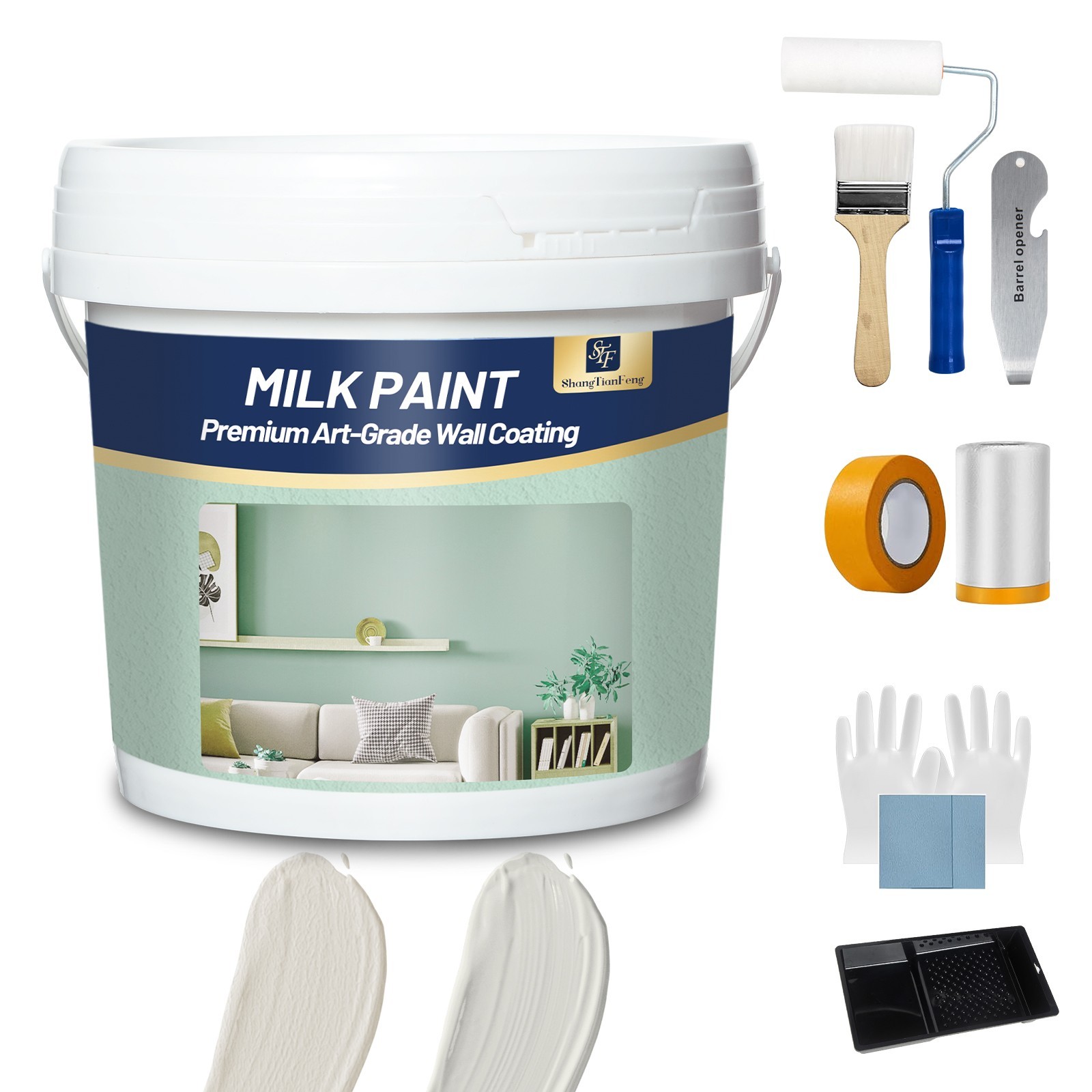 8 Gallon Upgraded Epoxy Paint Kit with Accessories | Indoor/Outdoor Floor, Wall