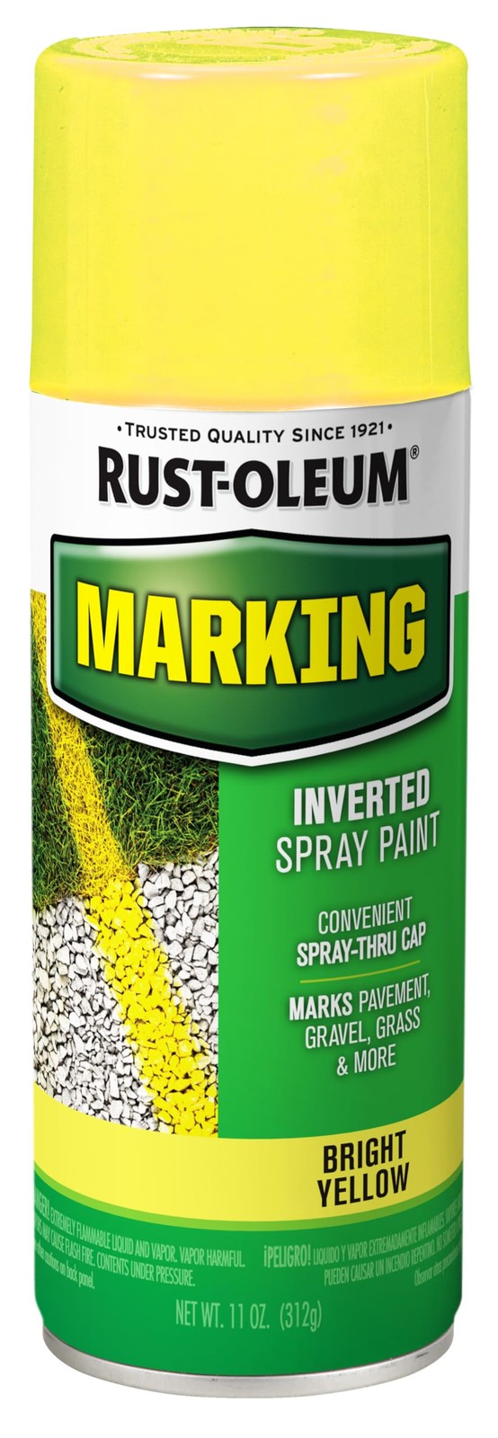 Rust Oleum 1997830 Bright Yellow Marking Spray Paint 11 Ounce For Outdoors