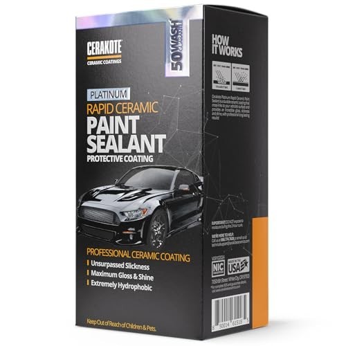 Rapid Ceramic Paint Sealant Spray – 14 oz, 50 Wash Rating, High Gloss & Shine, H