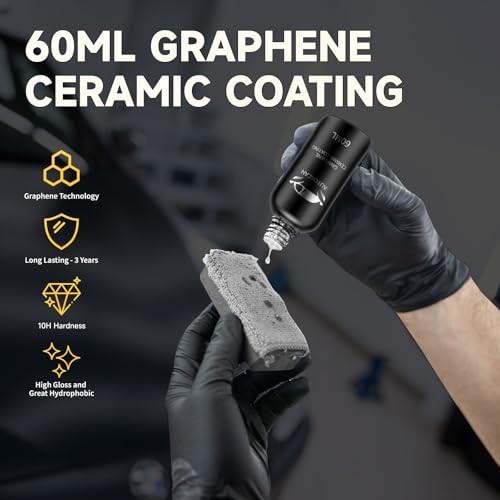 Graphene Ceramic Coating(60ML), 10H Ceramic Coating for Cars, High Gloss Anti