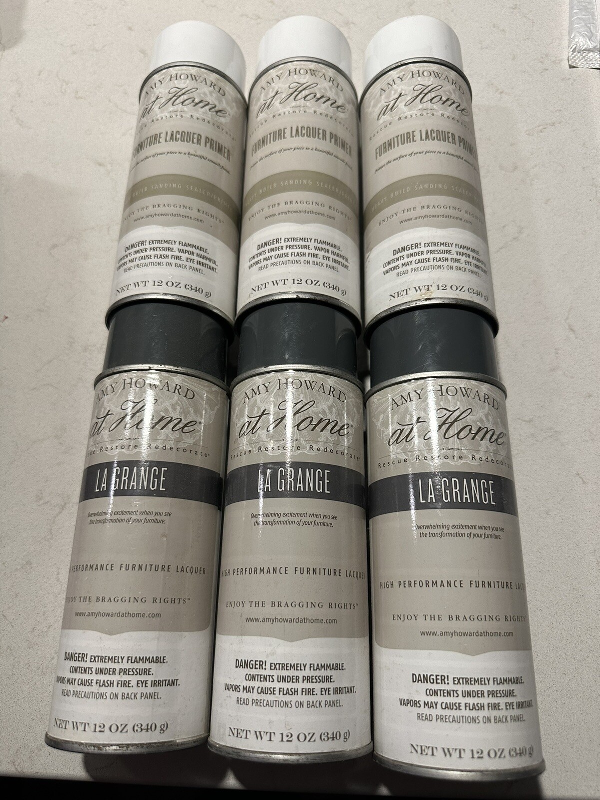 Amy Howard At Home 3 Lagrange Gray Spay Paints -3 Spray Lacquer Primers *NEW*