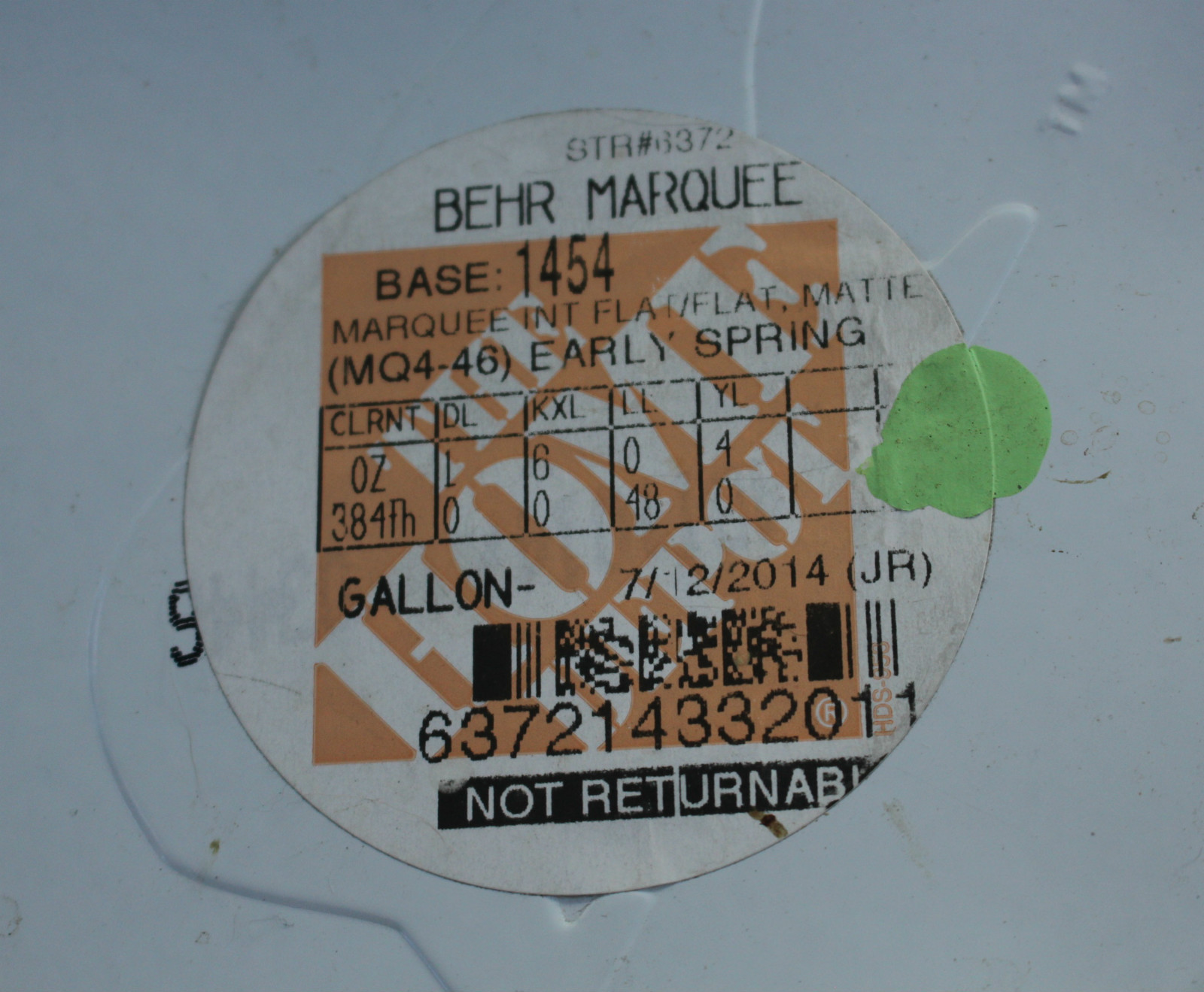 1 BEHR Marquee Flat Matte Paint One Gallon Early Spring Color similar mint color