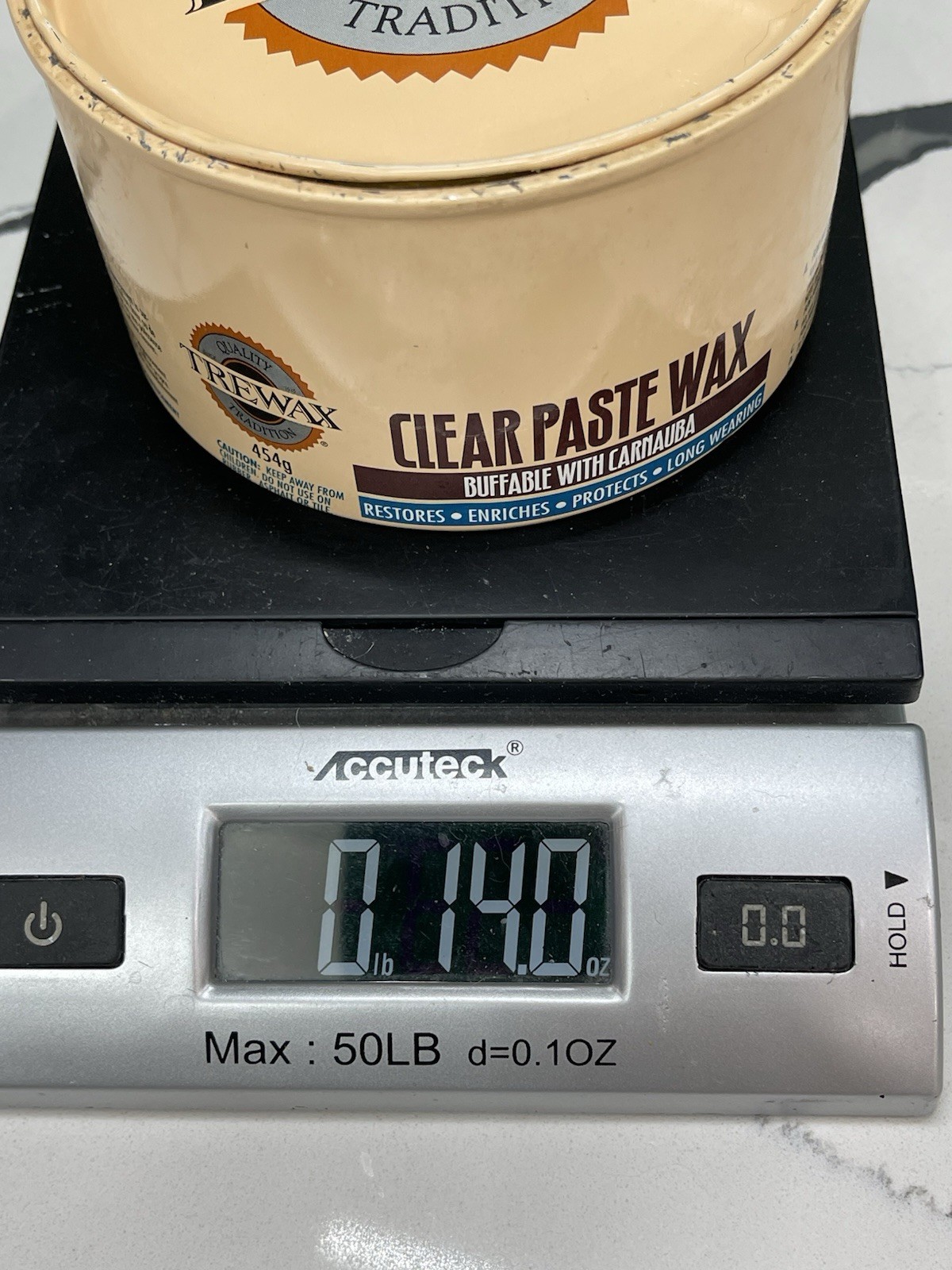 Trewax 16 Oz. Tin Clear Paste Wax w/Carnauba 70% Full