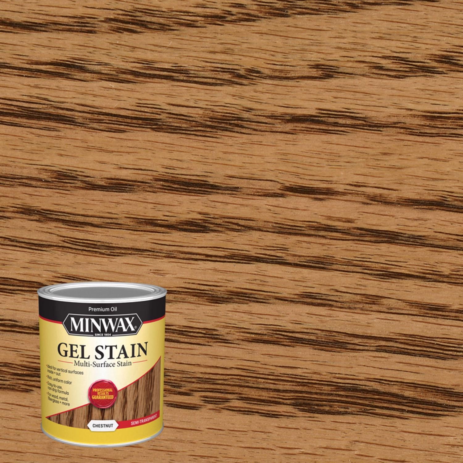 Minwax 66010000 Transparent Low Luster Sheen Chestnut Oil-Based Gel Stain 1 qt.