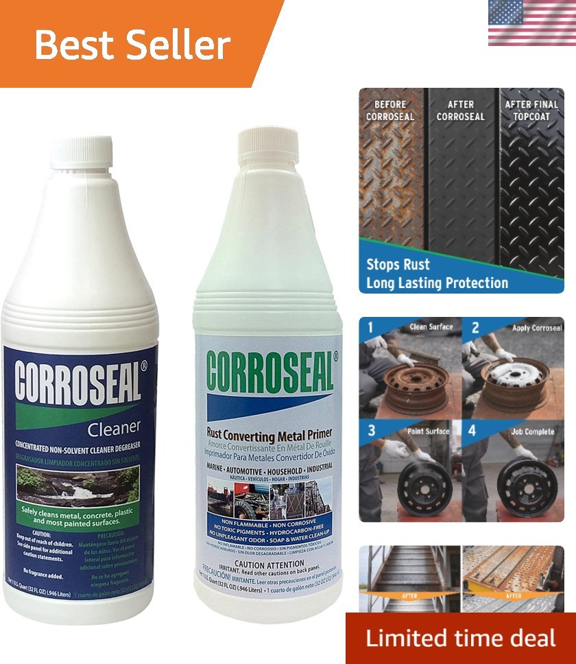 Professional Water-Based Rust Converter and Cleaner Combo for Metal Restoration