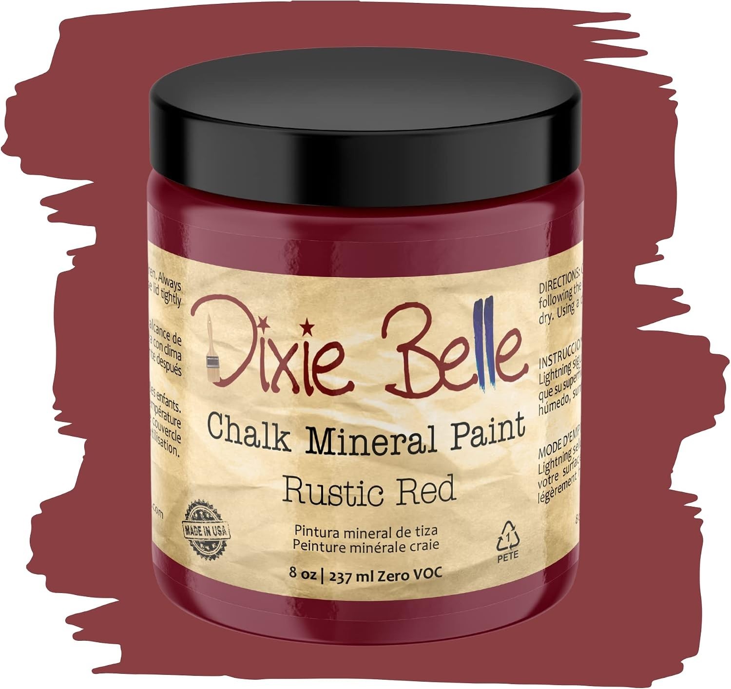 Rustic Red Chalk Paint 8oz | Fast-Drying, Fade Resistant for Cabinets & Decor